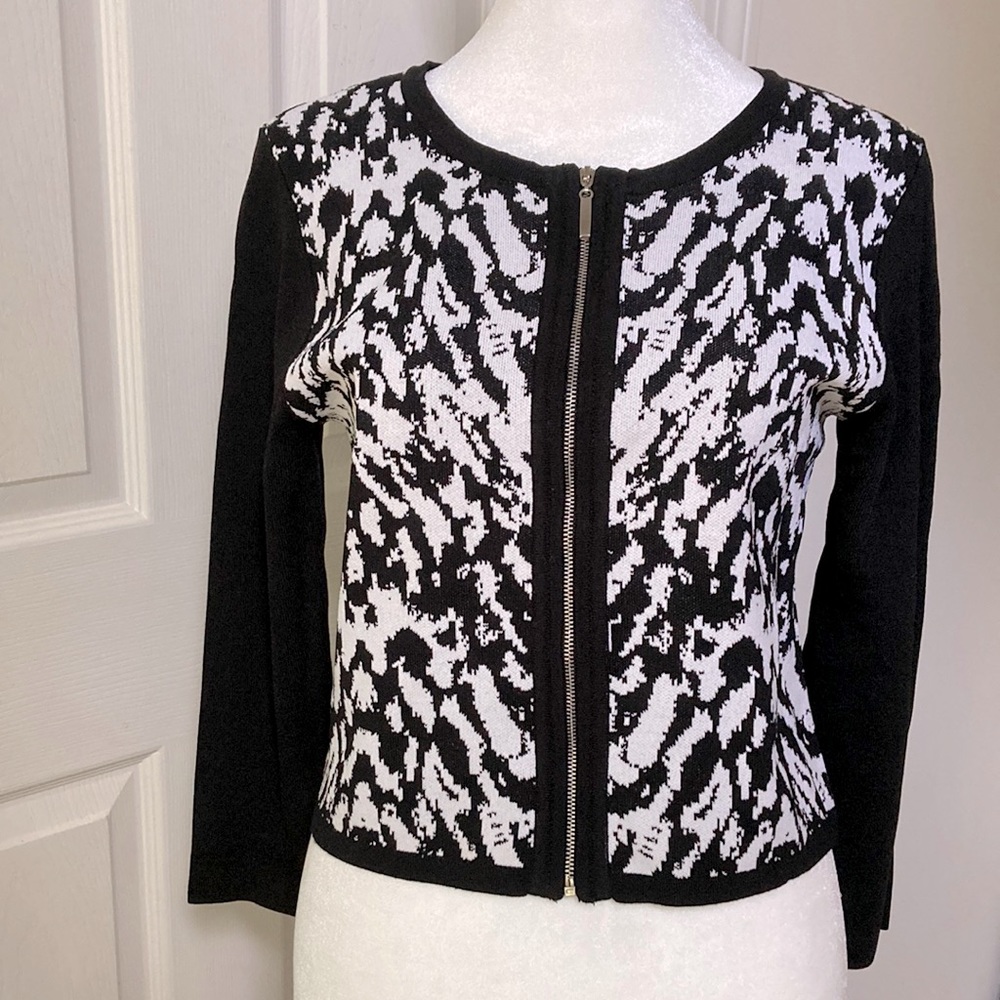 Zip-front Cardigan 3/4 sleeve